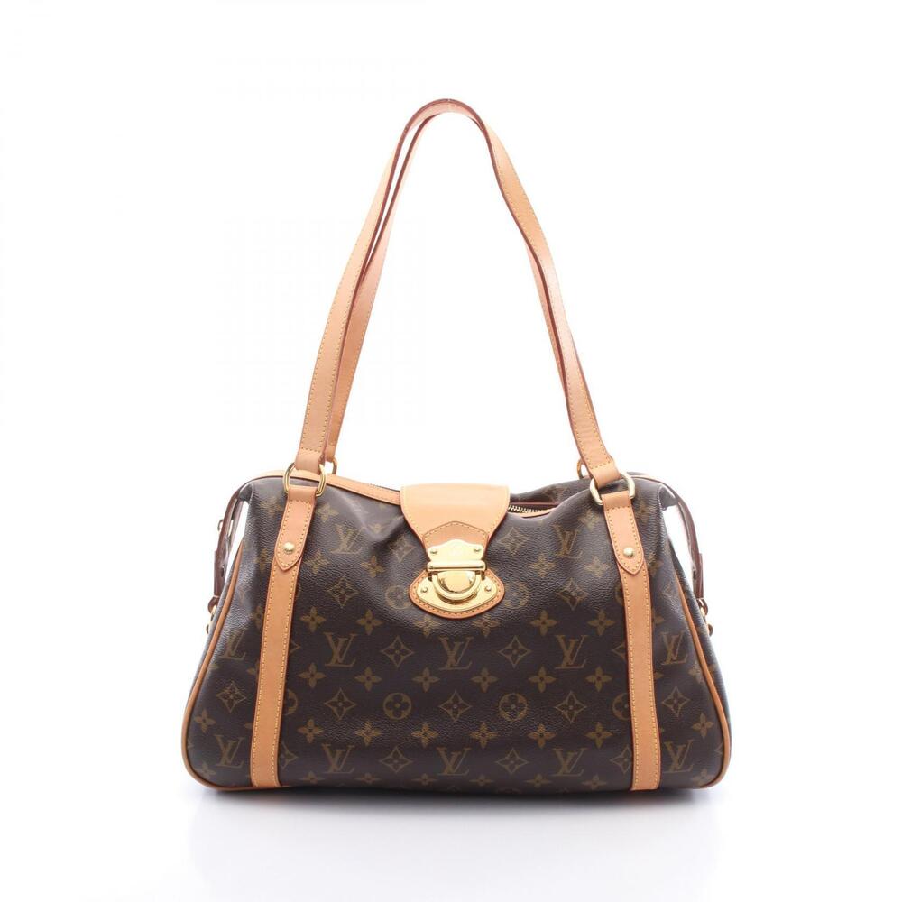 Louis Vuitton Stresa Monogram Shoulder Bag Canvas Leather Brown